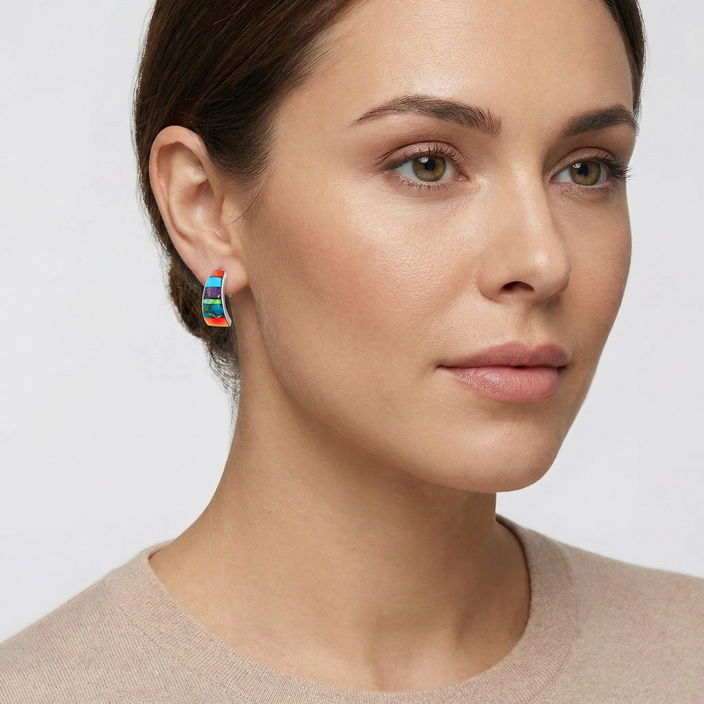 FINAL CLEARANCE - Multi Gemstone Earrings SilveryCopper™ E1148-SB-C00