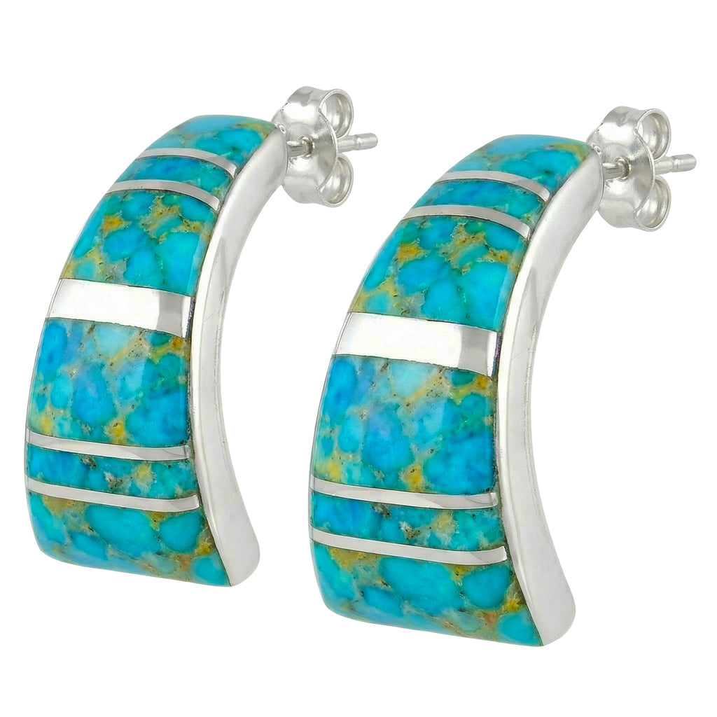Turquoise Earrings SilverBronzé E1148-SB-C05