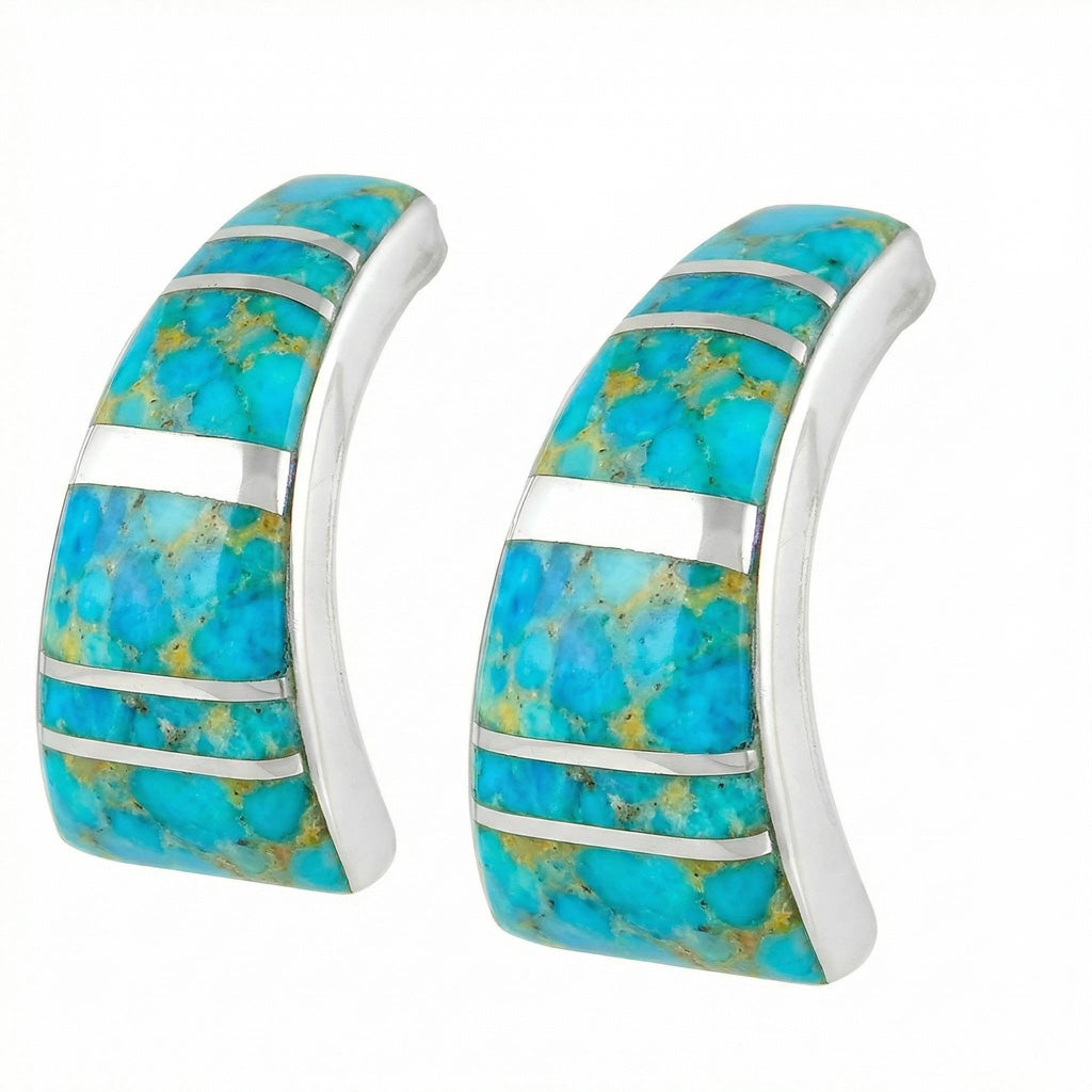 Turquoise Earrings SilverBronzé E1148-SB-C05
