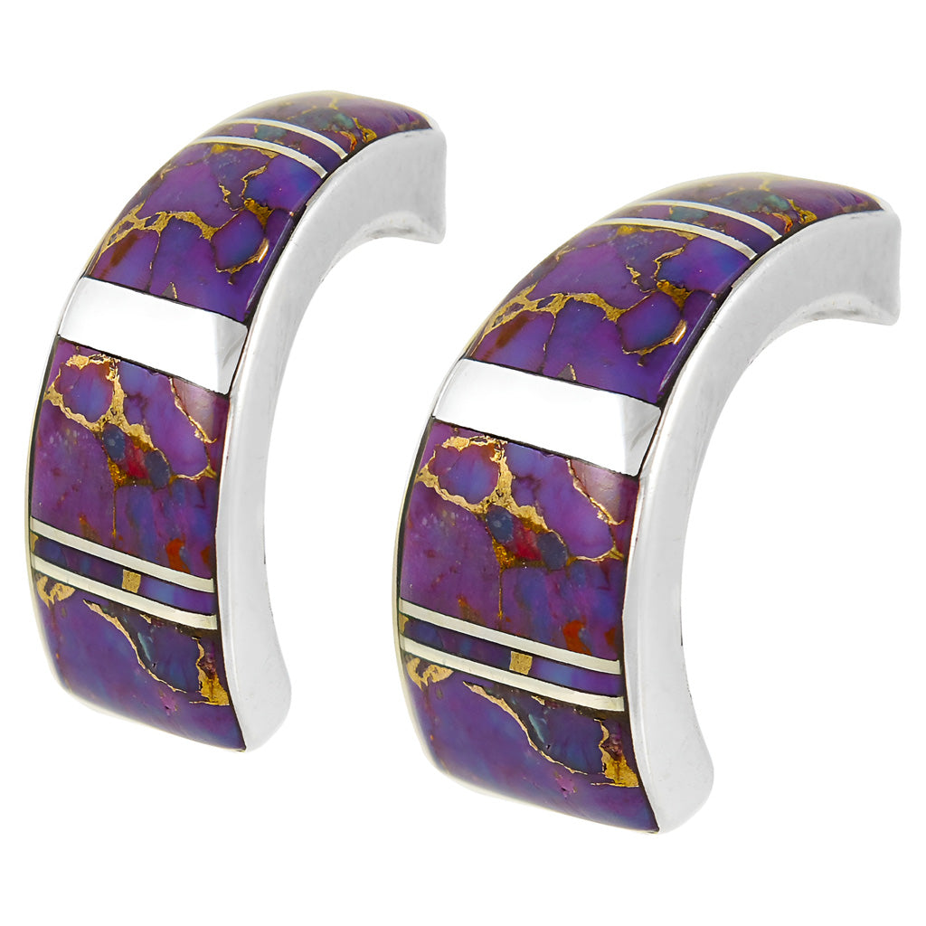 Purple Turquoise Earrings Sterling Silver E1148-C07