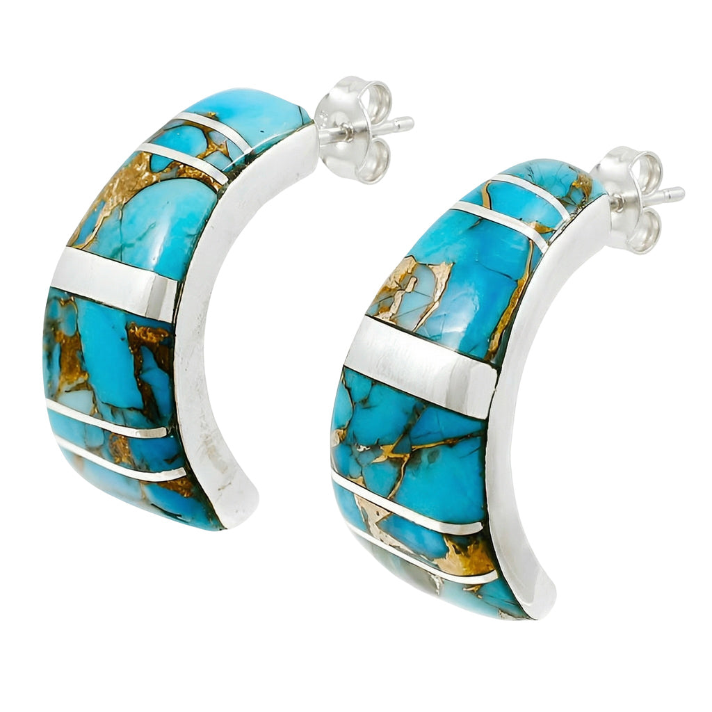 Matrix Turquoise Earrings SilverBronzé™ E1148-SB-C84