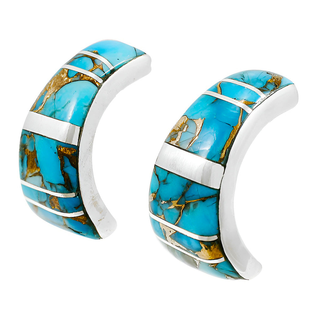 Matrix Turquoise Earrings Sterling Silver E1148-C84