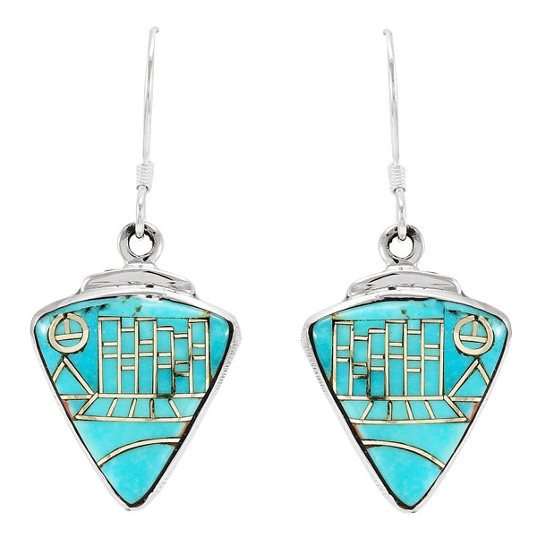 Turquoise Earrings Sterling Silver E1150-C05B