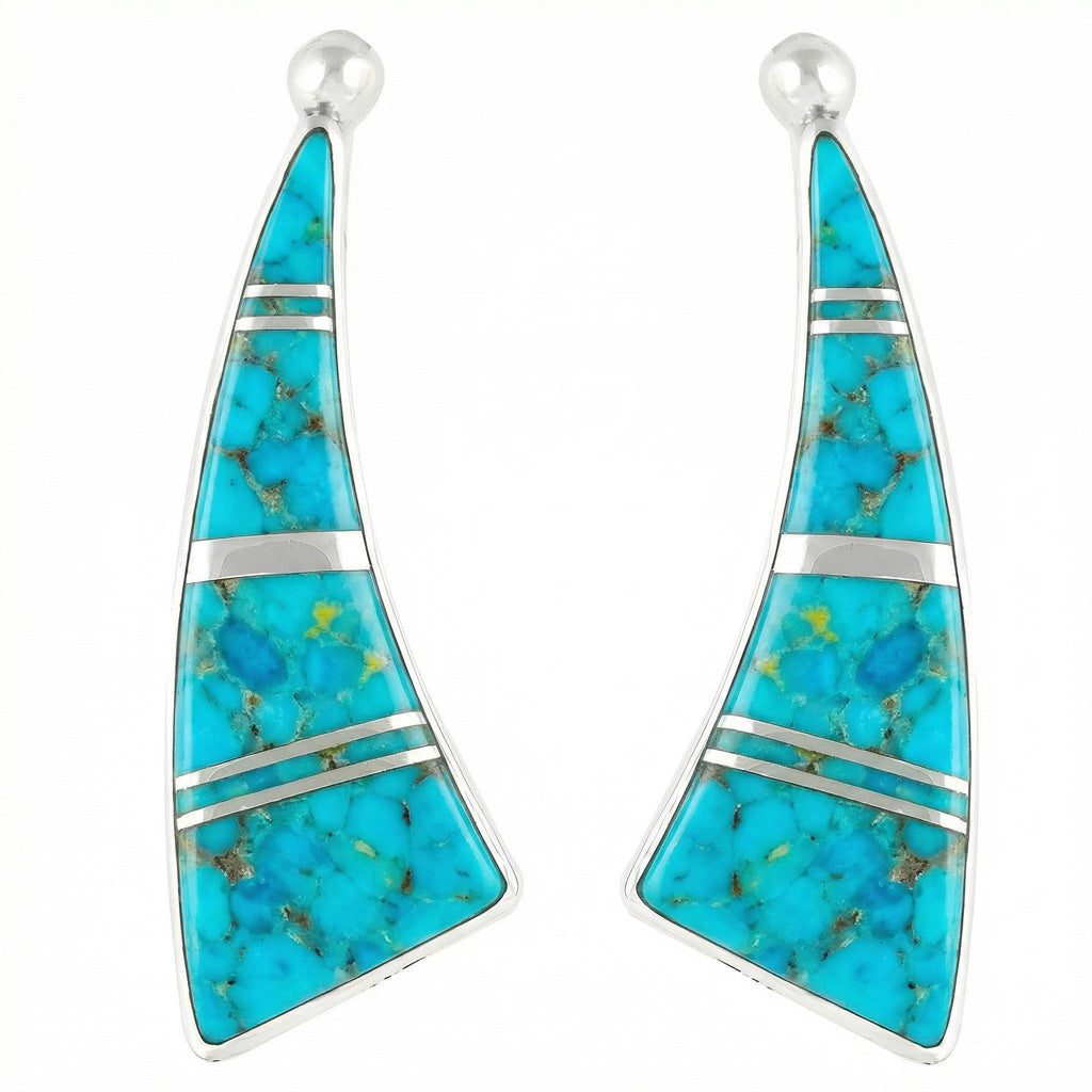 Turquoise Earrings SilverBronzé E1152-SB-C05