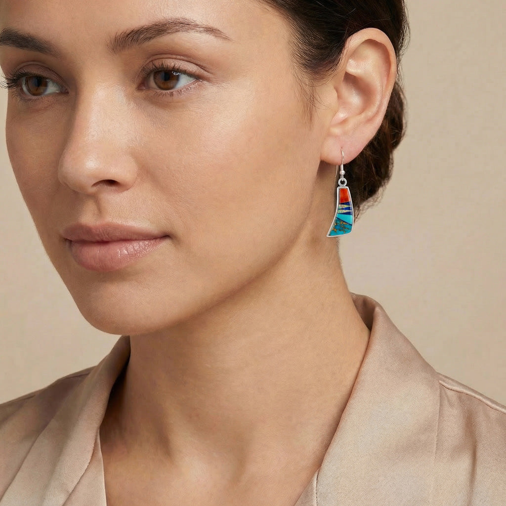 Sterling Silver Earrings Multicolor E1154-C00