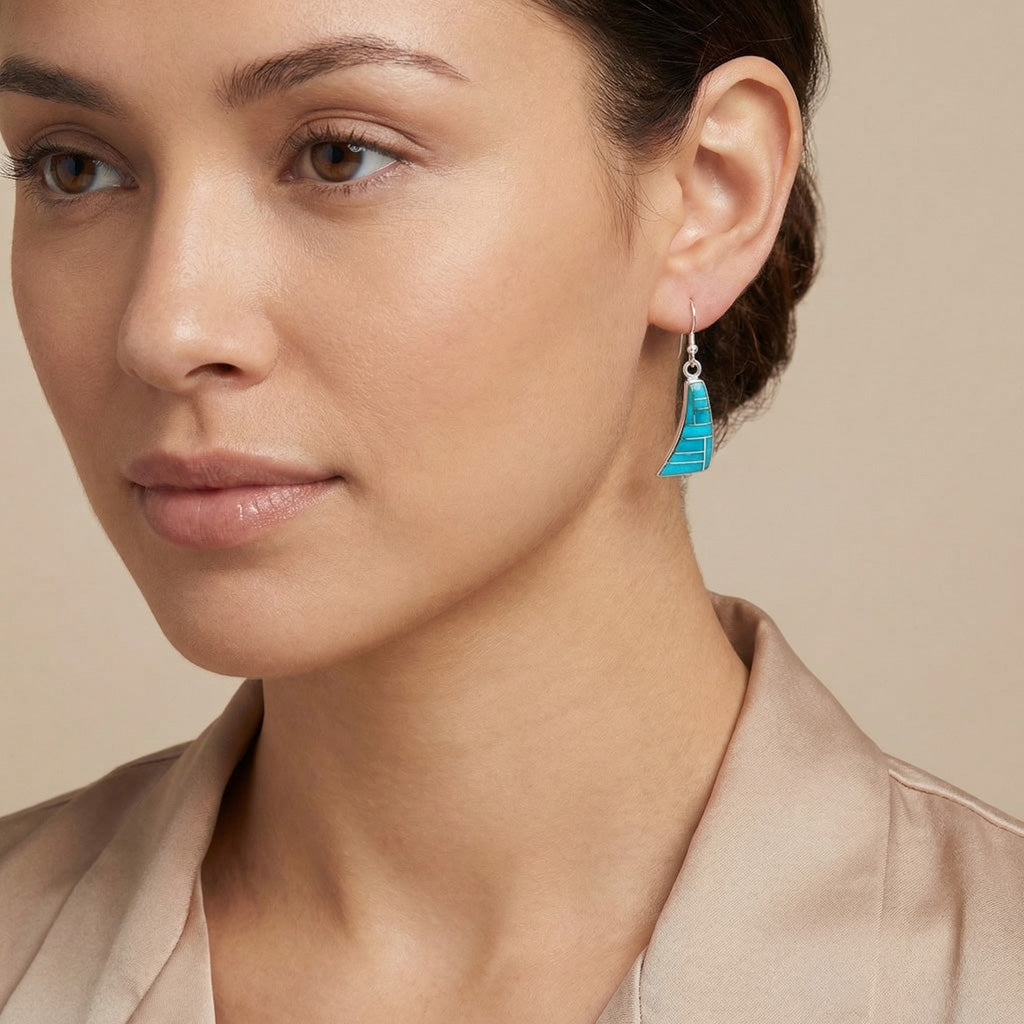 Sterling Silver Earrings Turquoise E1154-C05