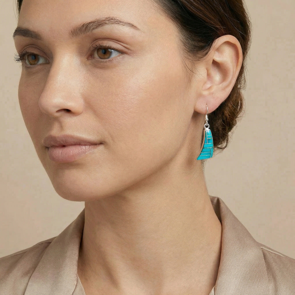 Sterling Silver Earrings Turquoise E1154-C05