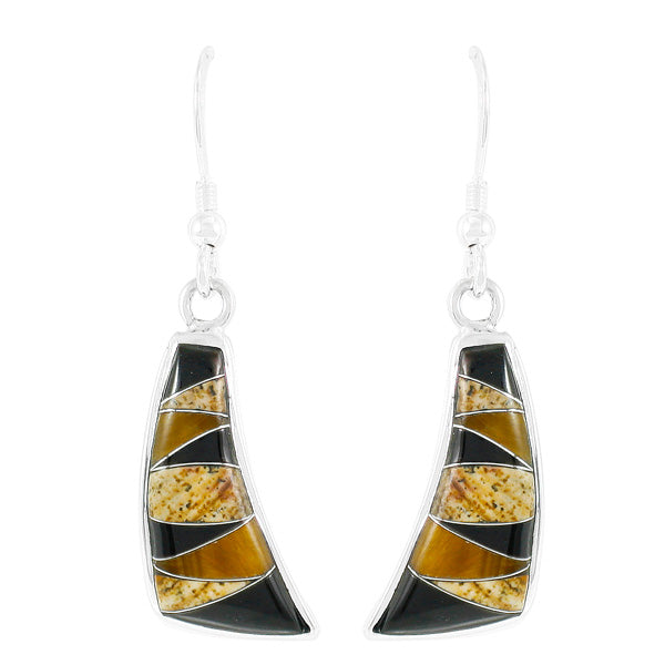Tiger Eye Earrings Sterling Silver E1154-C33
