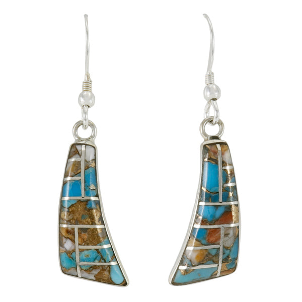 Spiny Turquoise Earrings Sterling Silver E1154-C89
