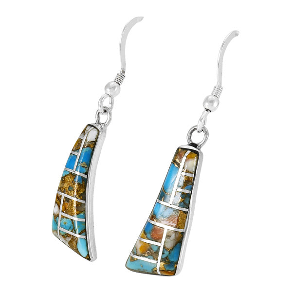 Spiny Turquoise Earrings Sterling Silver E1154-C89