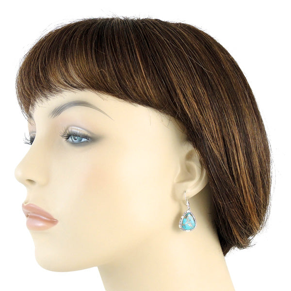 Sterling Silver Earrings Matrix Turquoise E1157-SM-C84