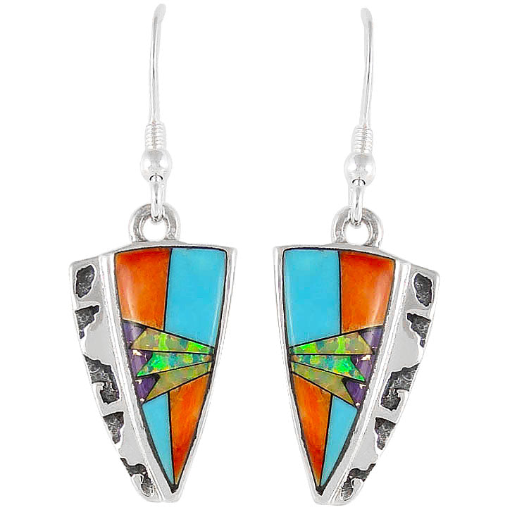Sterling Silver Earrings Multicolor E1159-C01