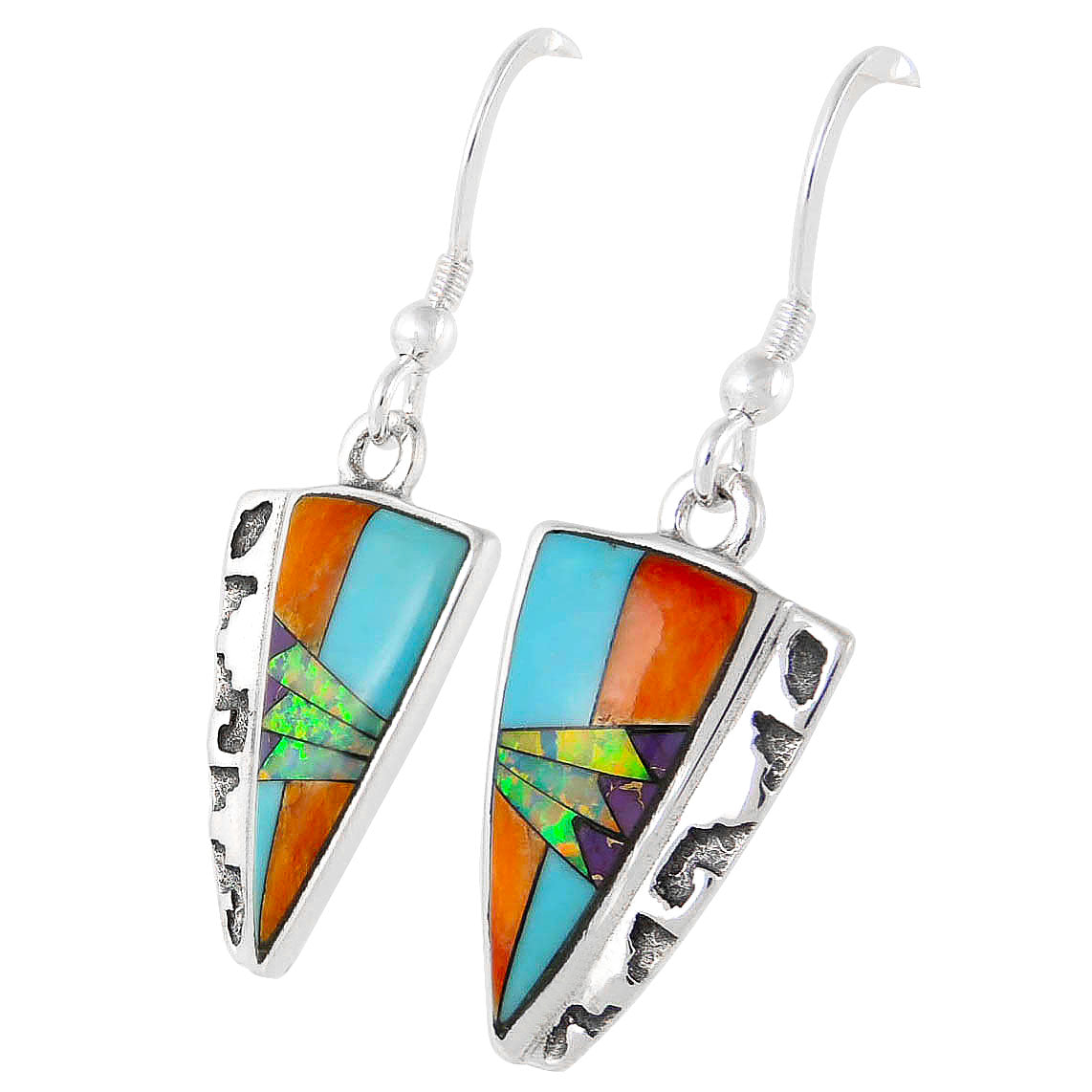 Sterling Silver Earrings Multicolor E1159-C01