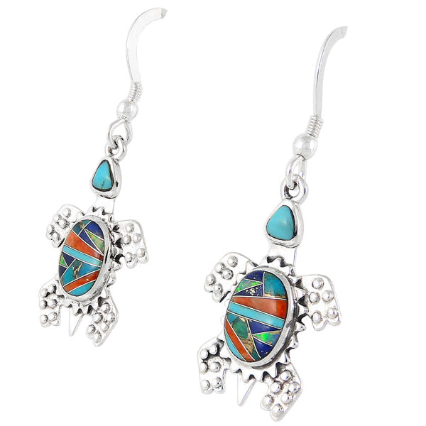 Turtle Multicolor Earrings Sterling Silver E1161-C00