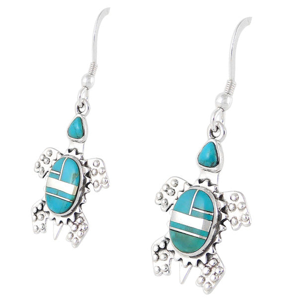 Turtle Turquoise Jewelry Earrings Sterling Silver E1161-C05