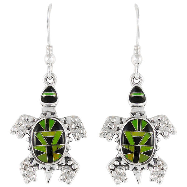 Turtle Multicolor Earrings Sterling Silver E1161-C20