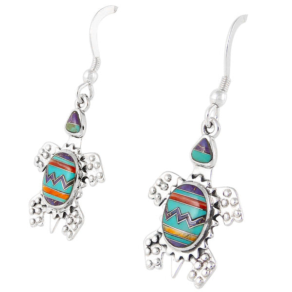 Turtle Multicolor Earrings Sterling Silver E1161-C30