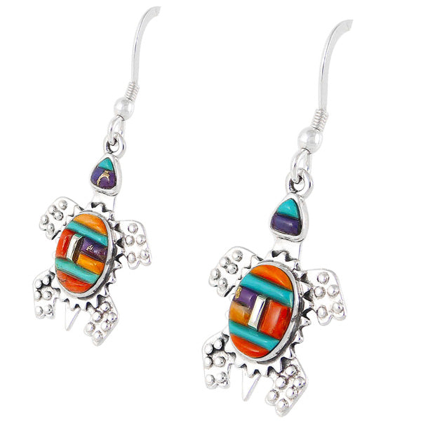 Turtle Multicolor Earrings Sterling Silver E1161-C51