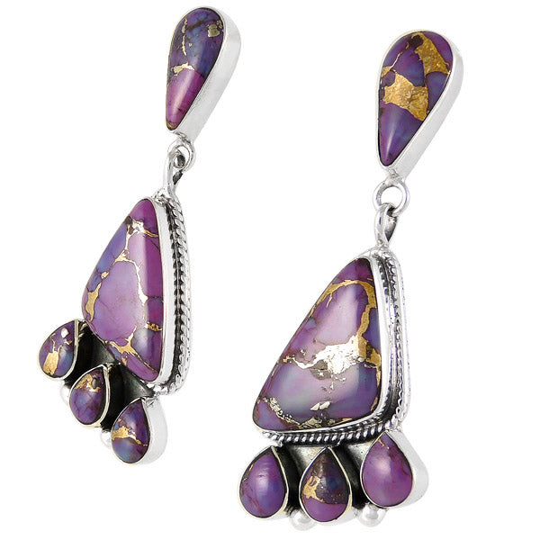Purple Turquoise Earrings Sterling Silver E1162-C77