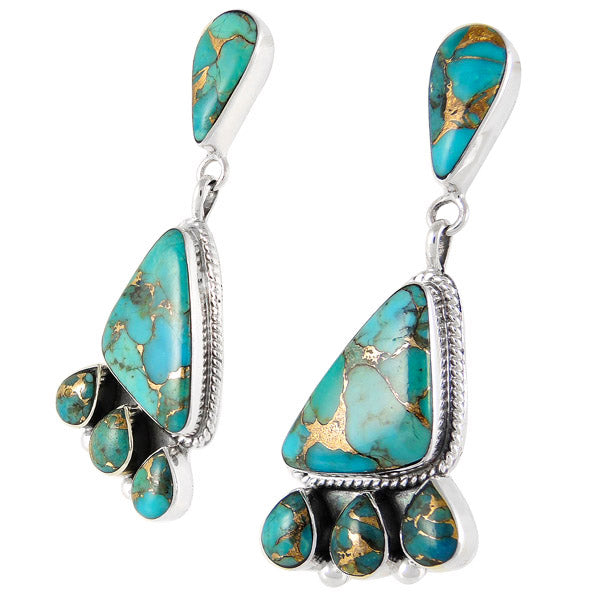 Matrix Turquoise Earrings Sterling Silver E1162-C84