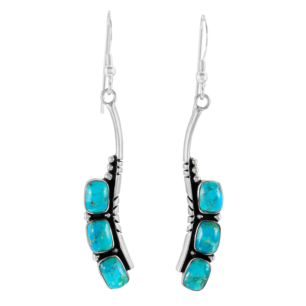 Turquoise Earrings SilverBronzé E1163-SB-C75