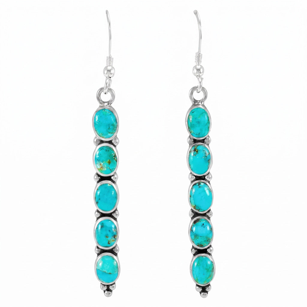 Sterling Silver Earrings Turquoise E1174-C75