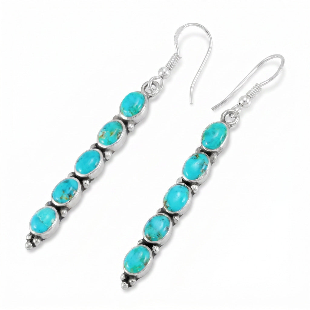 Sterling Silver Earrings Turquoise E1174-C75