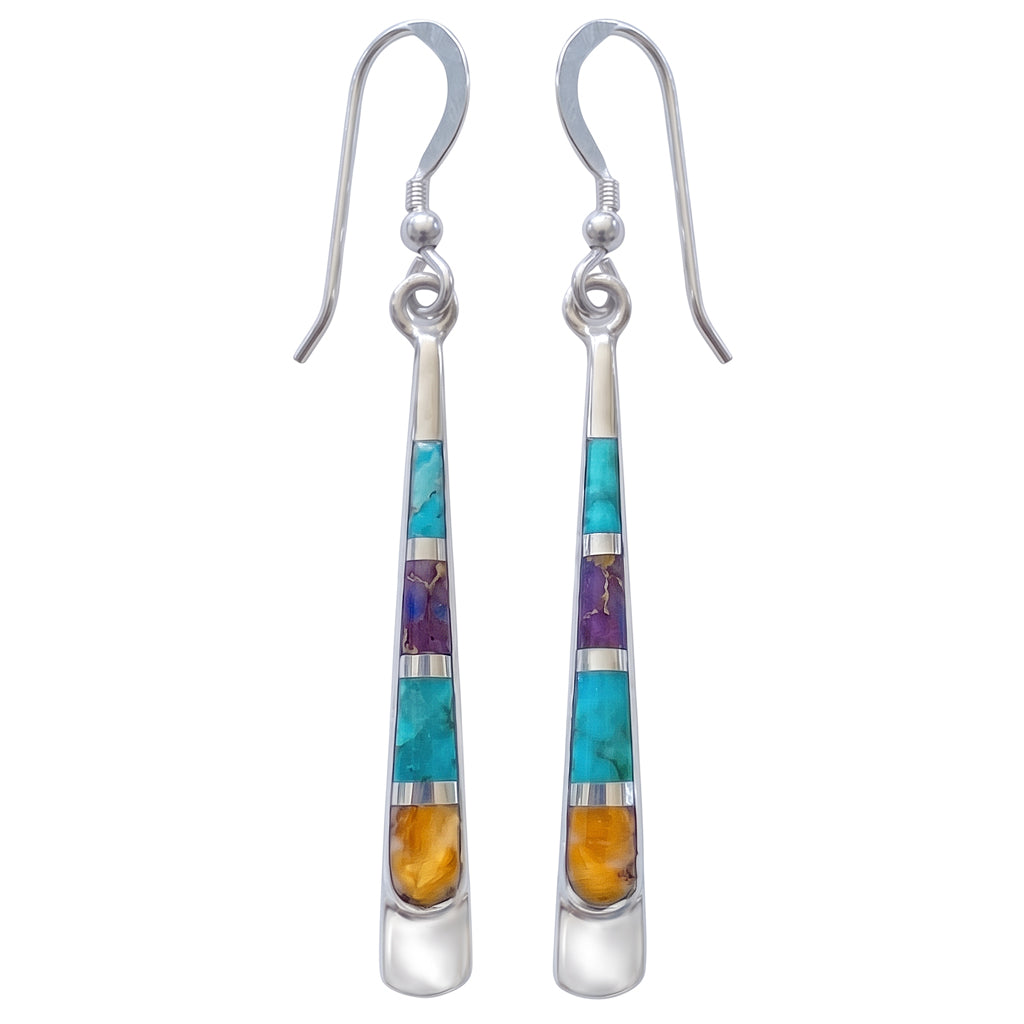Sterling Silver Earrings Multi Gemstone E1175-C01