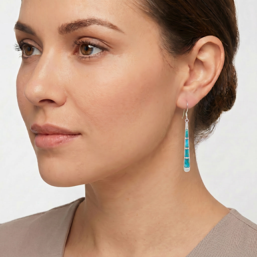 Turquoise Earrings Sterling Silver E1175-C05