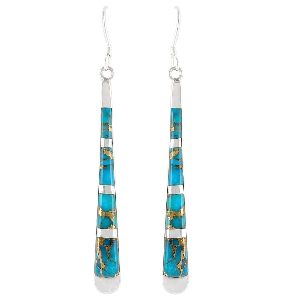 Matrix Turquoise Earrings Sterling Silver E1175-C84