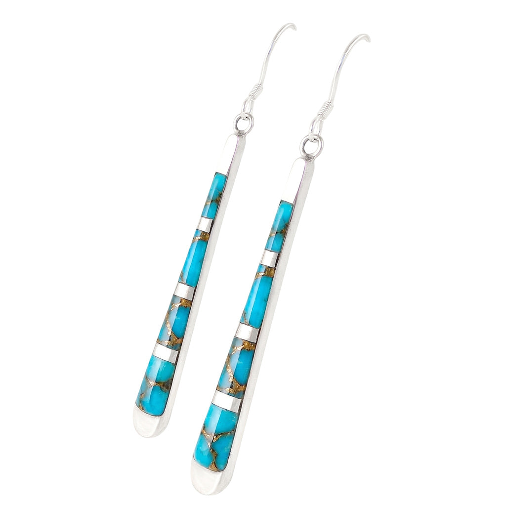 Matrix Turquoise Earrings Sterling Silver E1175-C84