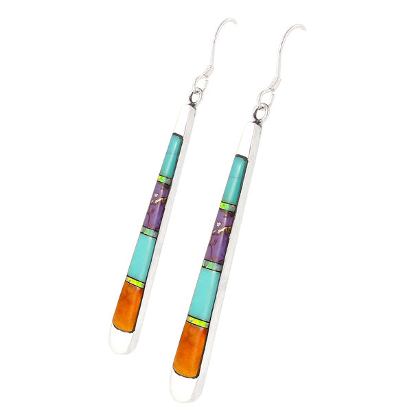 Sterling Silver Earrings Multi Gemstone E1175-C01