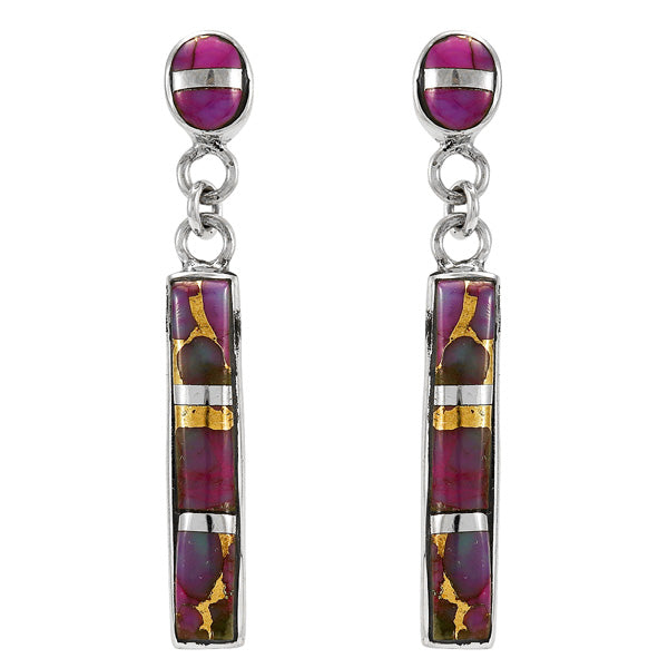Purple Turquoise Earrings Sterling Silver E1176-C07
