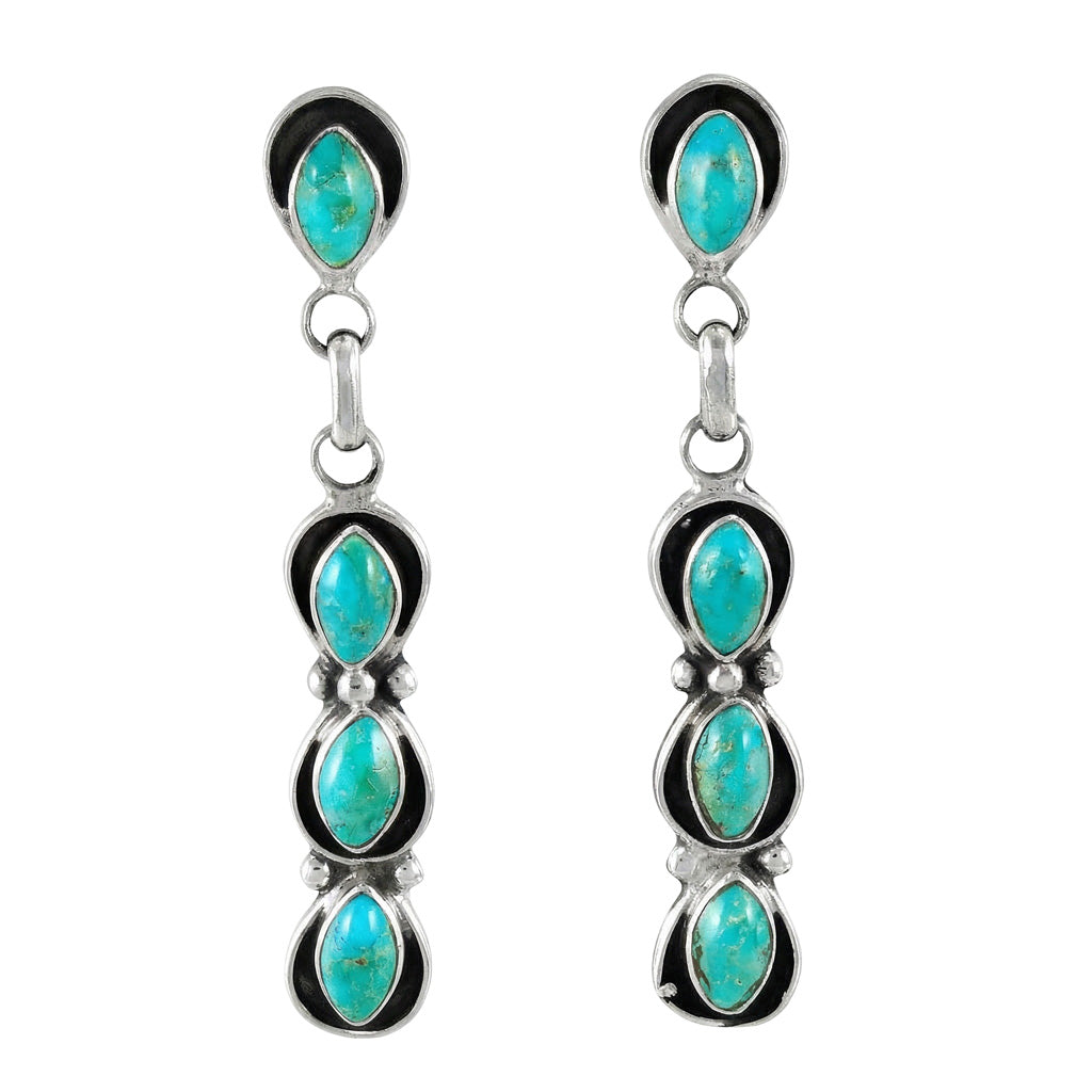 Sterling Silver Earrings Turquoise E1179-C75