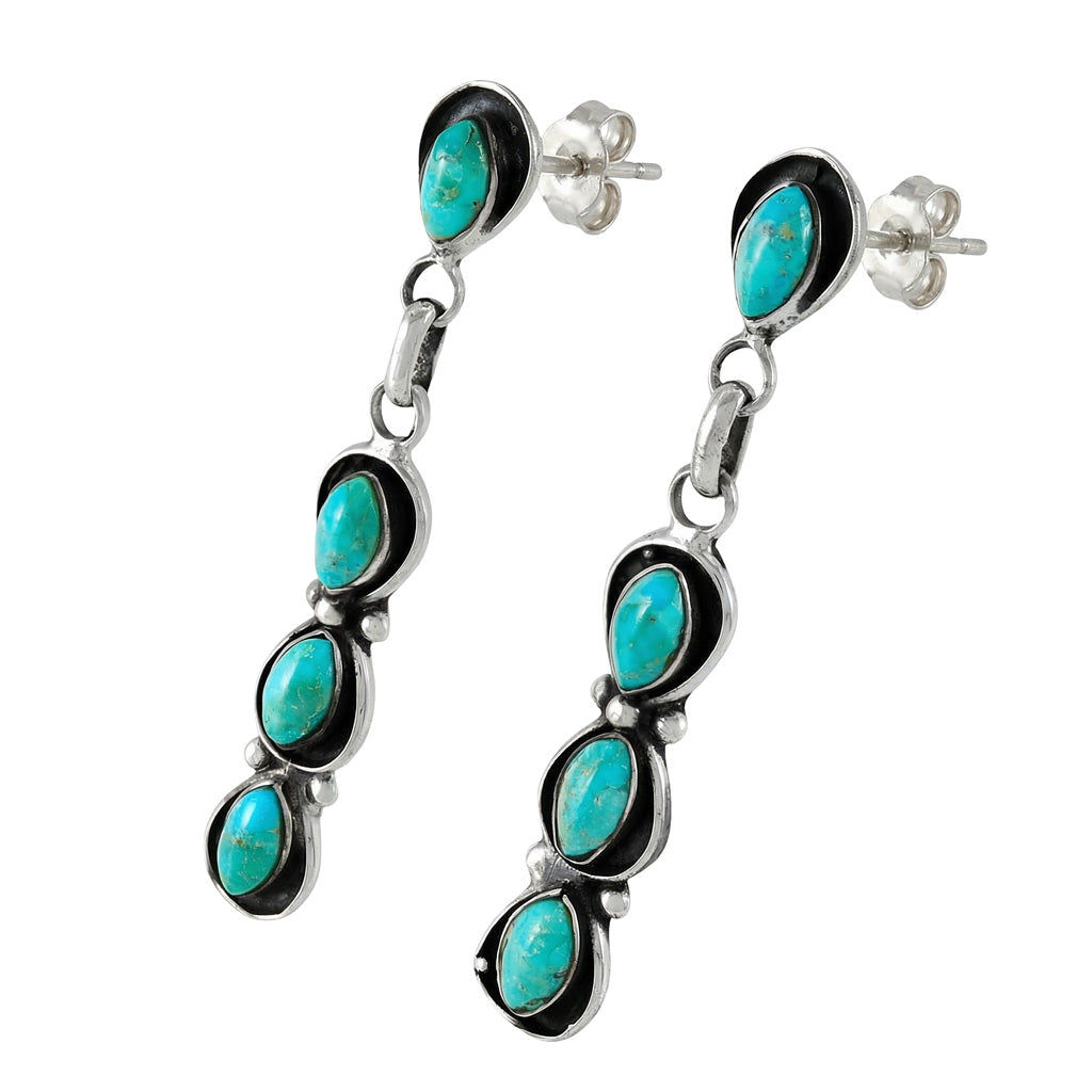 Sterling Silver Earrings Turquoise E1179-C75