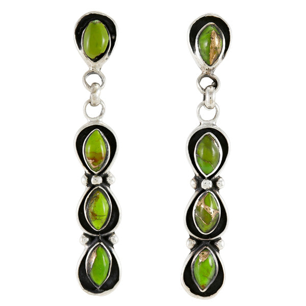 Green Turq. Earrings Sterling Silver E1179-C76