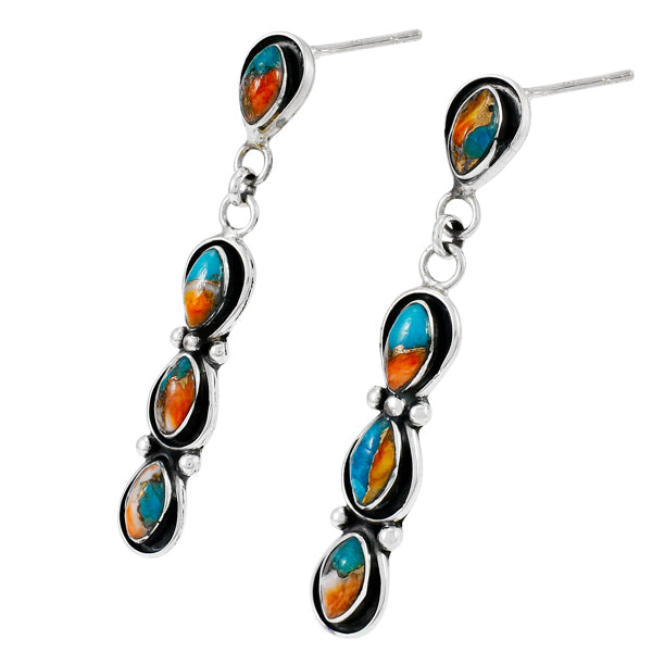 Spiny Turquoise Earrings Sterling Silver E1179-C89