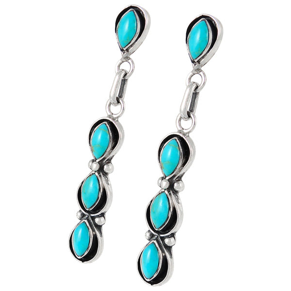 Sterling Silver Earrings Turquoise E1179-C75