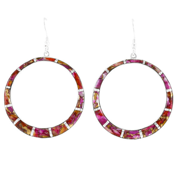 Plum Spiny Hoop Earrings Sterling Silver E1187-C92