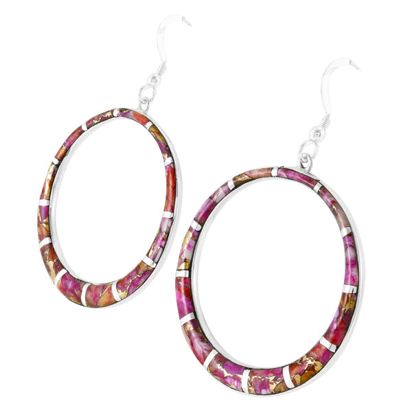 Plum Spiny Hoop Earrings Sterling Silver E1187-C92