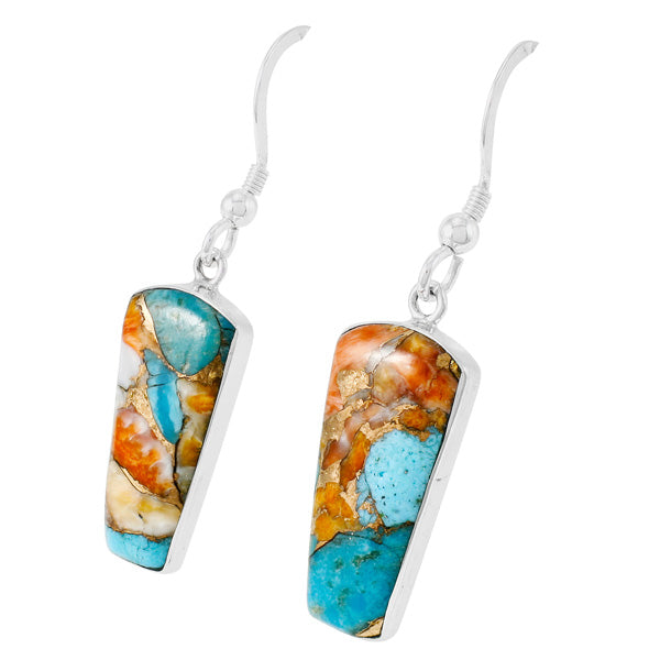 Sterling Silver Earrings Spiny Turquoise E1190-C89