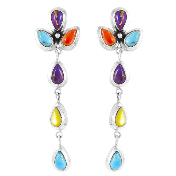 Multicolor Chandelier Earrings Sterling Silver E1204-LG-C71