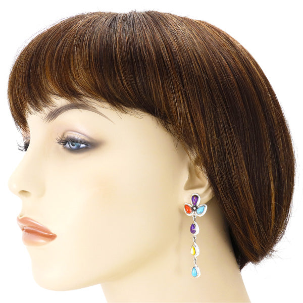 Multicolor Chandelier Earrings Sterling Silver E1204-LG-C71