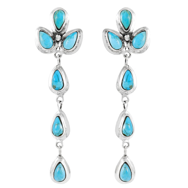 Turquoise Chandelier Earrings Sterling Silver E1204-LG-C75