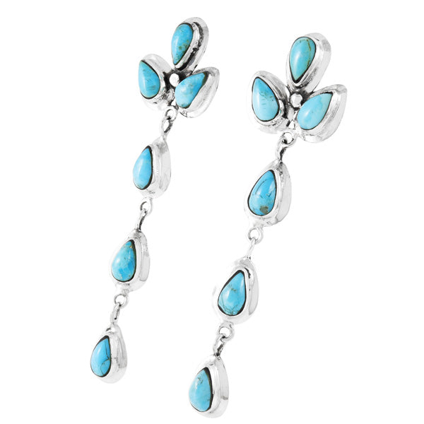 Turquoise Chandelier Earrings Sterling Silver E1204-LG-C75
