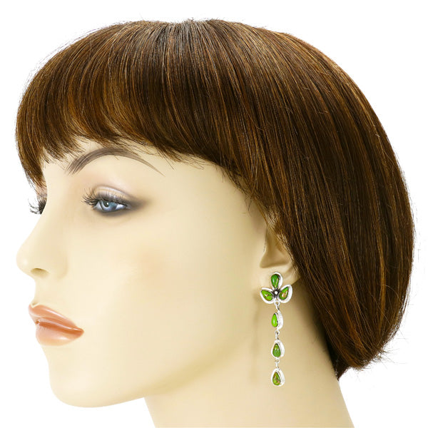 Green Turquoise Chandelier Earrings Sterling Silver E1204-LG-C76