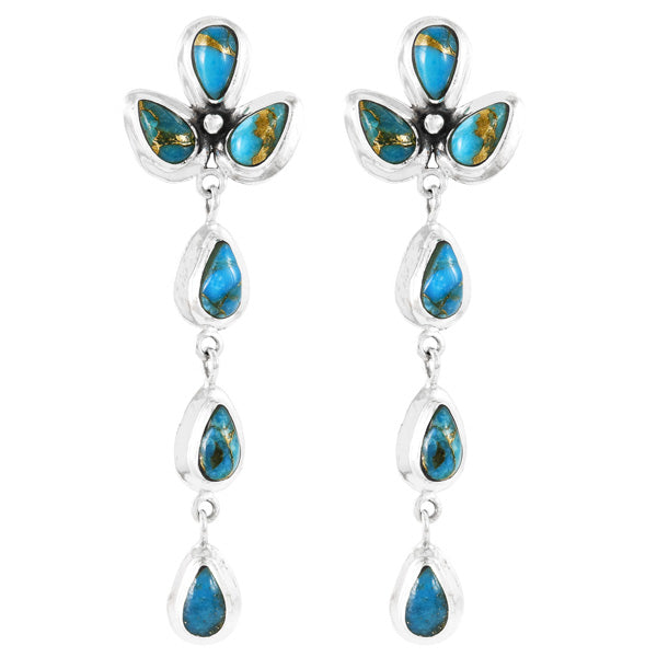 Matrix Turquoise Chandelier Earrings Sterling Silver E1204-LG-C84