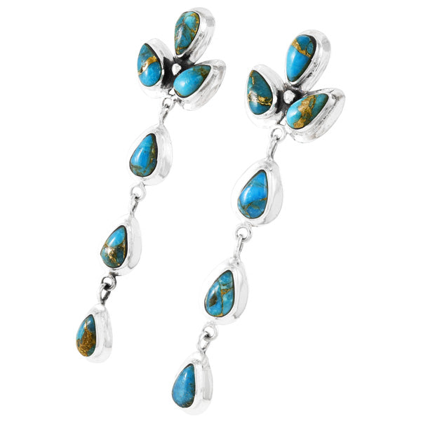 Matrix Turquoise Chandelier Earrings Sterling Silver E1204-LG-C84