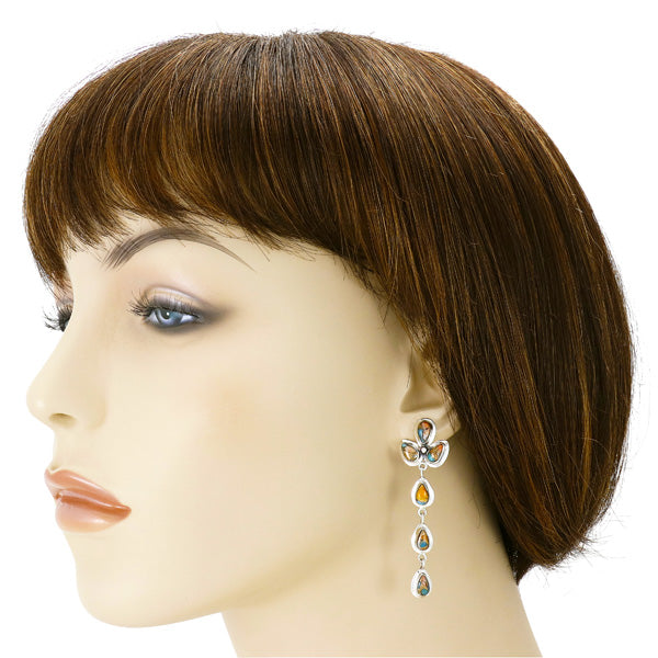Spiny Turquoise Chandelier Earrings Sterling Silver E1204-LG-C89