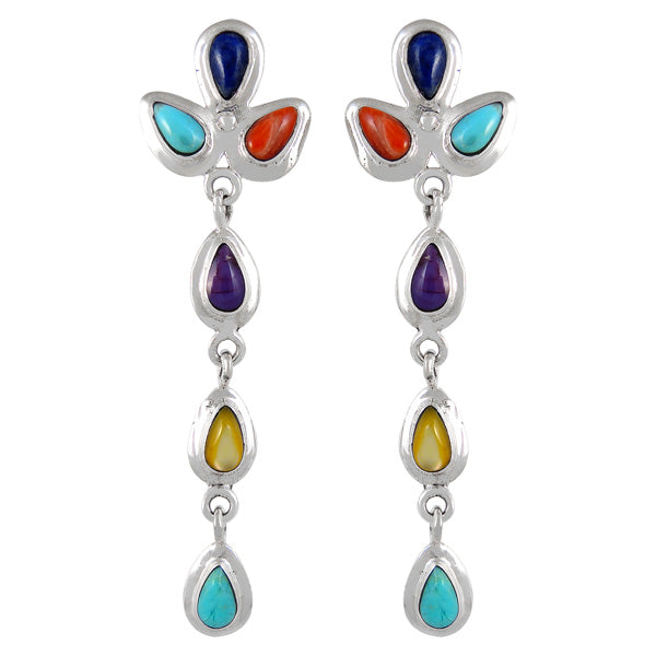 Sterling Silver Chandelier Earrings Multicolor E1204-SM-C71